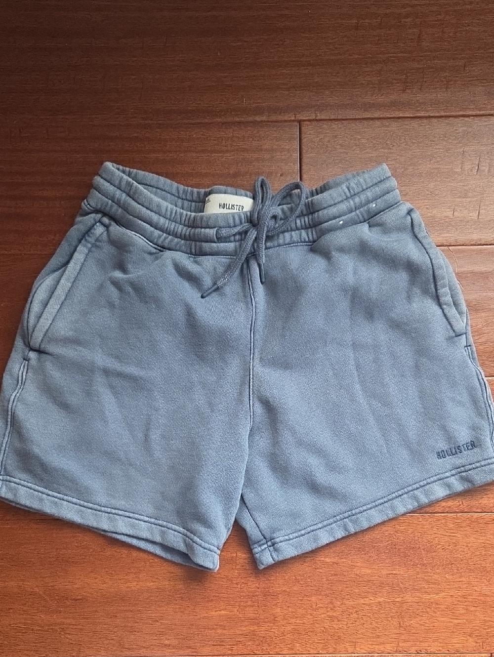 Hollister Mens  Mid Thigh Cozy Drawstring Fleece Shorts - Dusty Blue